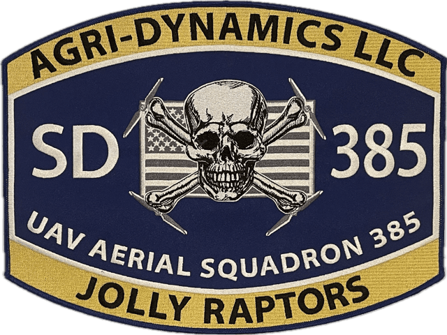 Jolly Raptors UAV Aerial Squadron 385 patch for Agri-Dynamics LLC